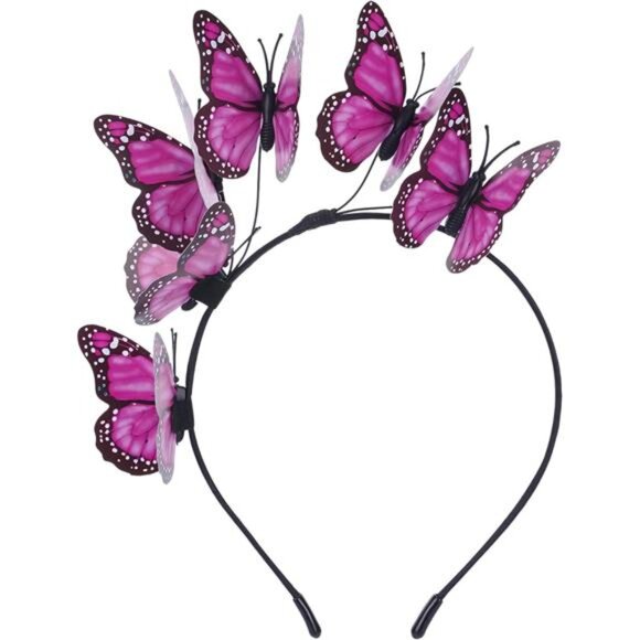 Customizable Butterfly Fascinator Headband | 3D Monarch Butterfly Crown - Picture 3 of 5